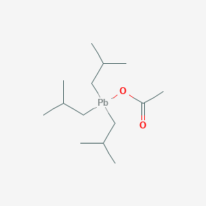 molecular formula C14H30O2Pb B14683741 Plumbane, (acetyloxy)tris(2-methylpropyl)- CAS No. 35332-19-5