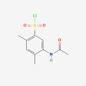 molecular formula C10H12ClNO3S B14683790 Benzenesulfonyl chloride, 5-(acetylamino)-2,4-dimethyl- CAS No. 34684-43-0