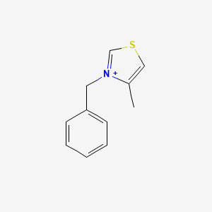 molecular formula C11H12NS+ B14683832 Thiazolium, 4-methyl-3-(phenylmethyl)- CAS No. 28418-79-3