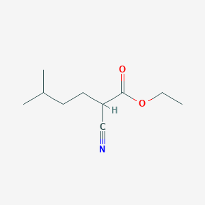 molecular formula C10H17NO2 B14683983 Ethyl 2-cyano-5-methylhexanoate CAS No. 26526-71-6