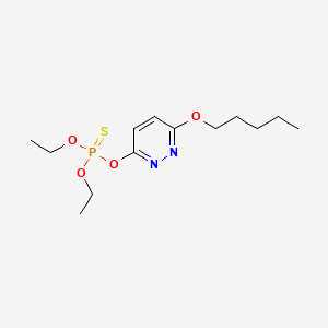 molecular formula C13H23N2O4PS B14684031 Phosphorothioic acid, O,O-diethyl O-(6-(pentyloxy)-3-pyridazinyl) ester CAS No. 31971-68-3