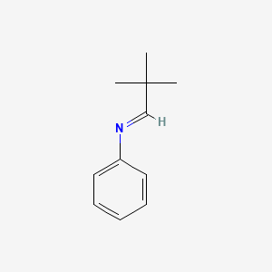 molecular formula C11H15N B14684041 Benzenamine, N-(2,2-dimethylpropylidene)- CAS No. 26029-60-7