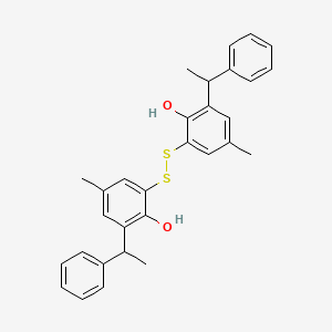 molecular formula C30H30O2S2 B14684143 Phenol, 2,2'-dithiobis(4-methyl-6-(1-phenylethyl)- CAS No. 34052-96-5