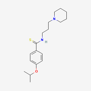 molecular formula C18H28N2OS B14684164 Benzamide, p-isopropoxy-N-(3-piperidinopropyl)thio- CAS No. 32412-14-9