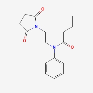 molecular formula C16H20N2O3 B14684206 N-[2-(2,5-Dioxopyrrolidin-1-yl)ethyl]-N-phenylbutanamide CAS No. 32411-61-3
