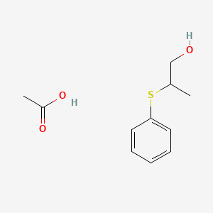 molecular formula C11H16O3S B14684284 Acetic acid;2-phenylsulfanylpropan-1-ol CAS No. 32300-63-3