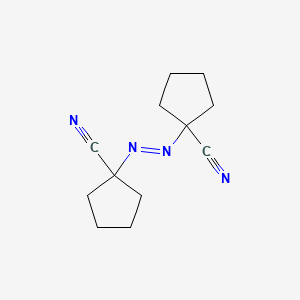 molecular formula C12H16N4 B14684297 Cyclopentanecarbonitrile, 1,1'-azobis- CAS No. 32773-35-6