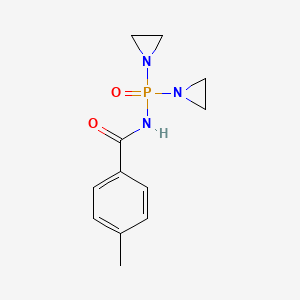 molecular formula C12H16N3O2P B14684349 N-[bis(aziridin-1-yl)phosphoryl]-4-methylbenzamide CAS No. 35355-80-7