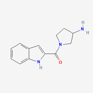 molecular formula C13H15N3O B1468446 1-(1H-indole-2-carbonyl)pyrrolidin-3-amine CAS No. 1239779-50-0