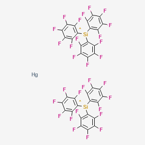 molecular formula C36F30HgSi2 B14684484 Mercury--tris(pentafluorophenyl)silyl (1/2) CAS No. 30431-03-9