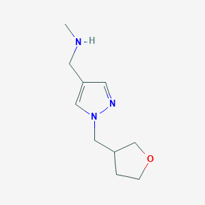 molecular formula C10H17N3O B1468460 methyl({1-[(oxolan-3-yl)methyl]-1H-pyrazol-4-yl}methyl)amine CAS No. 1341175-70-9