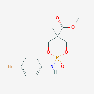 molecular formula C12H15BrNO5P B14684662 Methyl 2-(4-bromoanilino)-5-methyl-2-oxo-1,3,2lambda5-dioxaphosphinane-5-carboxylate CAS No. 27247-48-9