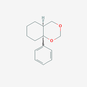 molecular formula C14H18O2 B14684802 (4aS,8aS)-8a-Phenylhexahydro-2H,4H-1,3-benzodioxine CAS No. 28102-04-7