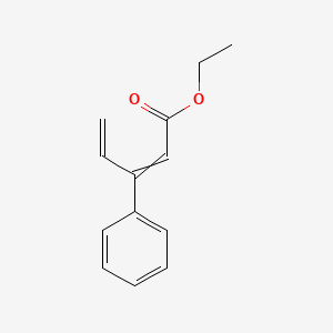 molecular formula C13H14O2 B14684809 Ethyl 3-phenylpenta-2,4-dienoate CAS No. 34260-86-1
