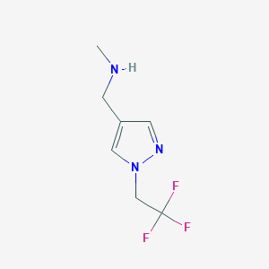 molecular formula C7H10F3N3 B1468481 methyl({[1-(2,2,2-trifluoroethyl)-1H-pyrazol-4-yl]methyl})amine CAS No. 1344207-49-3