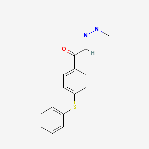 molecular formula C16H16N2OS B14684871 p-(Phenylthio)phenylglyoxal N,N-dimethylhydrazone CAS No. 25555-15-1
