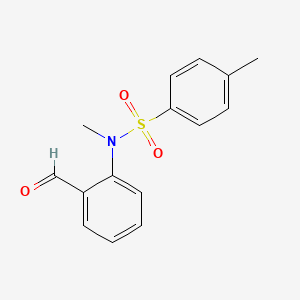 molecular formula C15H15NO3S B14684896 N-(2-Formylphenyl)-N,4-dimethylbenzene-1-sulfonamide CAS No. 34161-94-9
