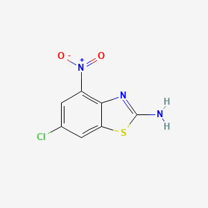 molecular formula C7H4ClN3O2S B14685081 2-Benzothiazolamine, 6-chloro-4-nitro- CAS No. 26488-55-1