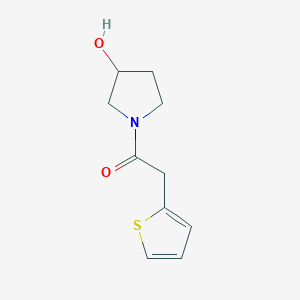 molecular formula C10H13NO2S B1468540 1-(3-Hydroxypyrrolidin-1-yl)-2-(thiophen-2-yl)ethan-1-one CAS No. 1340571-08-5
