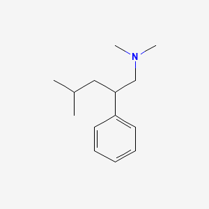 molecular formula C14H23N B14685630 N,N-Dimethyl-beta-isobutylphenethylamine CAS No. 34543-52-7