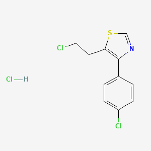 molecular formula C11H10Cl3NS B14685976 Thiazole, 5-(2-chloroethyl)-4-(p-chlorophenyl)-, hydrochloride CAS No. 31785-00-9