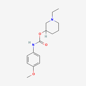 molecular formula C15H22N2O3 B14686045 p-Methoxycarbanilic acid, N-ethyl-3-piperidinyl ester CAS No. 33531-51-0