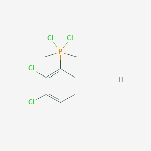 molecular formula C8H9Cl4PTi B14686228 Dichloro-(2,3-dichlorophenyl)-dimethyl-lambda5-phosphane;titanium CAS No. 25669-76-5