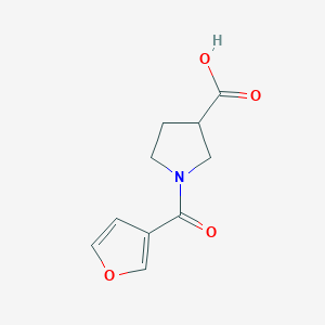 molecular formula C10H11NO4 B1468657 1-(Furan-3-carbonyl)pyrrolidine-3-carboxylic acid CAS No. 1340233-82-0