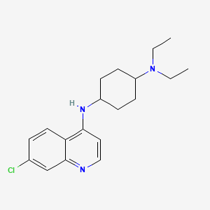 molecular formula C19H26ClN3 B14686849 Quinoline, 7-chloro-4-((4-(diethylamino)cyclohexyl)amino)- CAS No. 32571-44-1