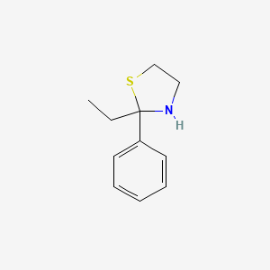 molecular formula C11H15NS B14687017 2-Ethyl-2-phenyl-1,3-thiazolidine CAS No. 31404-05-4