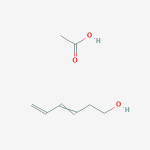 molecular formula C8H14O3 B14687204 Acetic acid;hexa-3,5-dien-1-ol CAS No. 36206-75-4