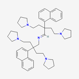 molecular formula C48H65N5 B14687217 Pyrrolidine, 1,1'-(delta,delta'-nitriloditetramethylene)bis(gamma-(1-naphthyl)-gamma-(2-(1-pyrrolidinyl)ethyl)- CAS No. 33310-58-6