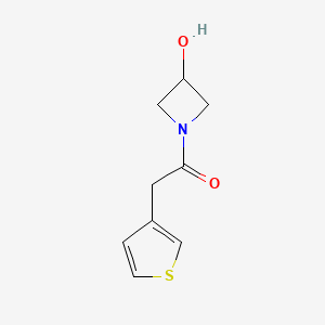 molecular formula C9H11NO2S B1468764 1-(3-Hydroxyazetidin-1-yl)-2-(thiophen-3-yl)ethan-1-one CAS No. 1343891-48-4