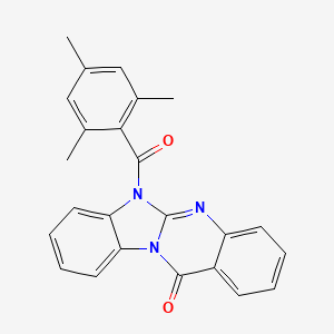 molecular formula C24H19N3O2 B14687720 Benzimidazo(2,1-b)quinazolin-12(6H)-one, 6-(2,4,6-trimethylbenzoyl)- CAS No. 32700-96-2