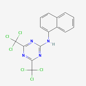 molecular formula C15H8Cl6N4 B14687917 N-naphthalen-1-yl-4,6-bis(trichloromethyl)-1,3,5-triazin-2-amine CAS No. 30356-68-4