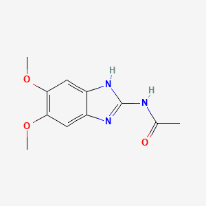 molecular formula C11H13N3O3 B14688165 Acetamide, N-(5,6-dimethoxy-2-benzimidazolyl)- CAS No. 35642-71-8