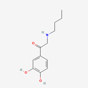 molecular formula C12H17NO3 B14688245 Acetophenone, 2-(butylamino)-3',4'-dihydroxy- CAS No. 33406-44-9