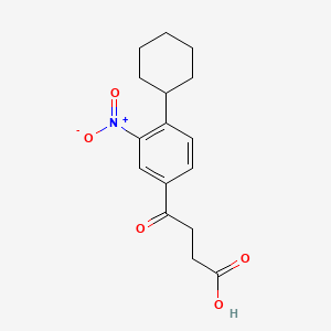 molecular formula C16H19NO5 B14688306 Benzenebutanoic acid, 4-cyclohexyl-3-nitro-gamma-oxo- CAS No. 32808-55-2