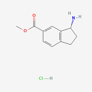 molecular formula C11H14ClNO2 B1468833 (R)-methyl 3-amino-2,3-dihydro-1H-indene-5-carboxylate hydrochloride CAS No. 1246509-67-0