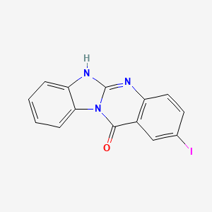 molecular formula C14H8IN3O B14688735 Benzimidazo(2,1-b)quinazolin-12(6H)-one, 2-iodo- CAS No. 32701-17-0