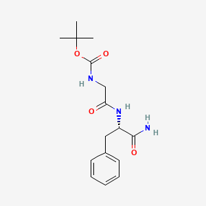 molecular formula C16H23N3O4 B14688921 N-(tert-Butoxycarbonyl)glycyl-L-phenylalaninamide CAS No. 33900-05-9