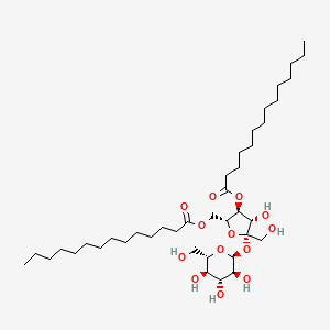molecular formula C40H74O13 B14689042 4,6-Di-O-tetradecanoylhex-2-ulofuranosyl hexopyranoside CAS No. 30701-38-3