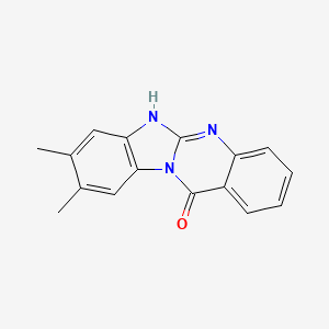 molecular formula C16H13N3O B14689110 Benzimidazo(2,1-b)quinazolin-12(6H)-one, 8,9-dimethyl- CAS No. 32700-93-9