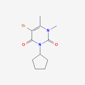 molecular formula C11H15BrN2O2 B14689477 5-Bromo-3-cyclopentyl-1,6-dimethyluracil CAS No. 32000-82-1