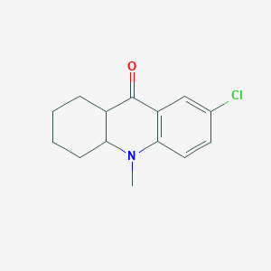 molecular formula C14H16ClNO B14689504 7-Chloro-10-methyl-1,3,4,4a,9a,10-hexahydroacridin-9(2H)-one CAS No. 27752-47-2