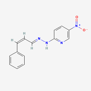 molecular formula C14H12N4O2 B14689508 Cinnamaldehyde, (5-nitro-2-pyridyl)hydrazone CAS No. 28058-23-3