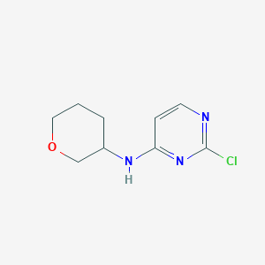 molecular formula C9H12ClN3O B1468963 2-chloro-N-(oxan-3-yl)pyrimidin-4-amine CAS No. 1342391-78-9
