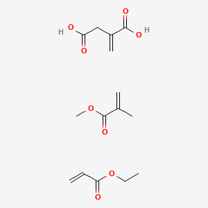 molecular formula C15H22O8 B14689796 Ethyl prop-2-enoate;2-methylidenebutanedioic acid;methyl 2-methylprop-2-enoate CAS No. 24980-96-9