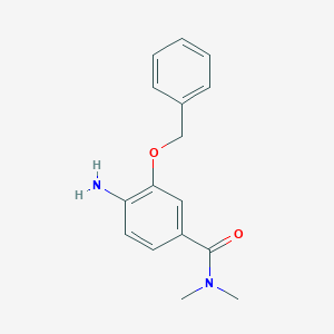 molecular formula C16H18N2O2 B1468986 4-Amino-3-(benzyloxy)-N,N-dimethylbenzamide CAS No. 1406094-94-7