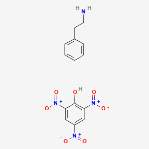 molecular formula C14H14N4O7 B14689896 2-Phenylethanamine;2,4,6-trinitrophenol CAS No. 25566-62-5
